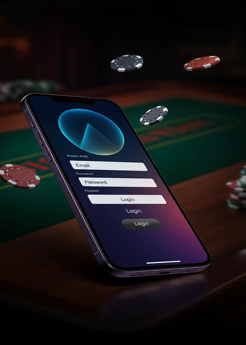 Detailansicht der Login-Maske des Spin Palace Casinos auf einem Desktop-Monitor, bereit zur Eingabe der Zugangsdaten.